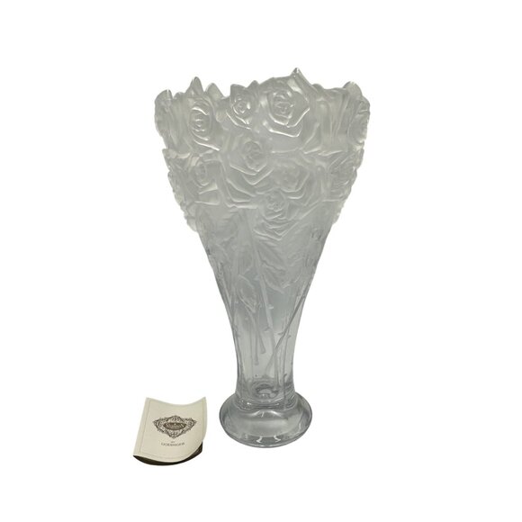 Shannon Crystal 24% Lead Rose Vase By Godinger Czech Republic Floral Design 14
